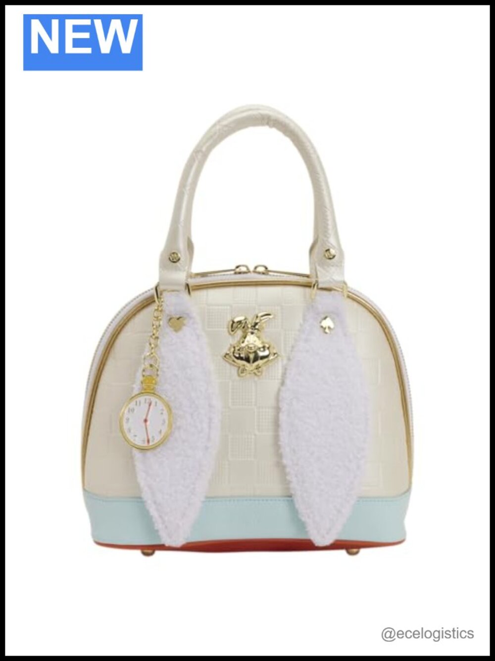 Alice in Wonderland White Rabbit Shoulder Bag Faux Leather Disney Handbag